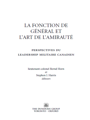 cover image of La Fonction de général et l’art de l’amirauté